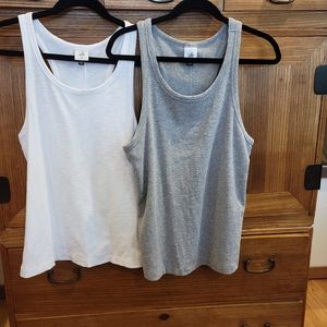 TWO CAbi tank tops.  One white, one gray. Size Medium.